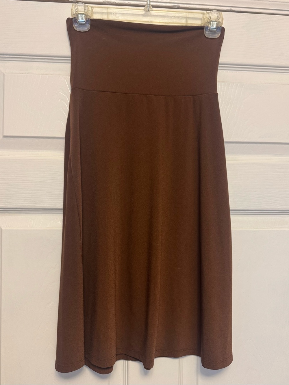 Ina Chocolate Brown A-Line Midi Skirt